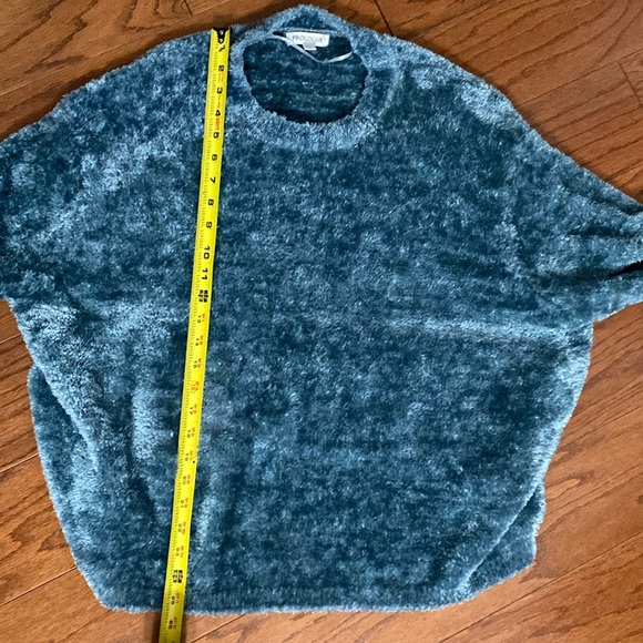 Prologue Teddy Bear Teal Fuzzy Sweater Super Soft - size XXLarge - Picture 9 of 11